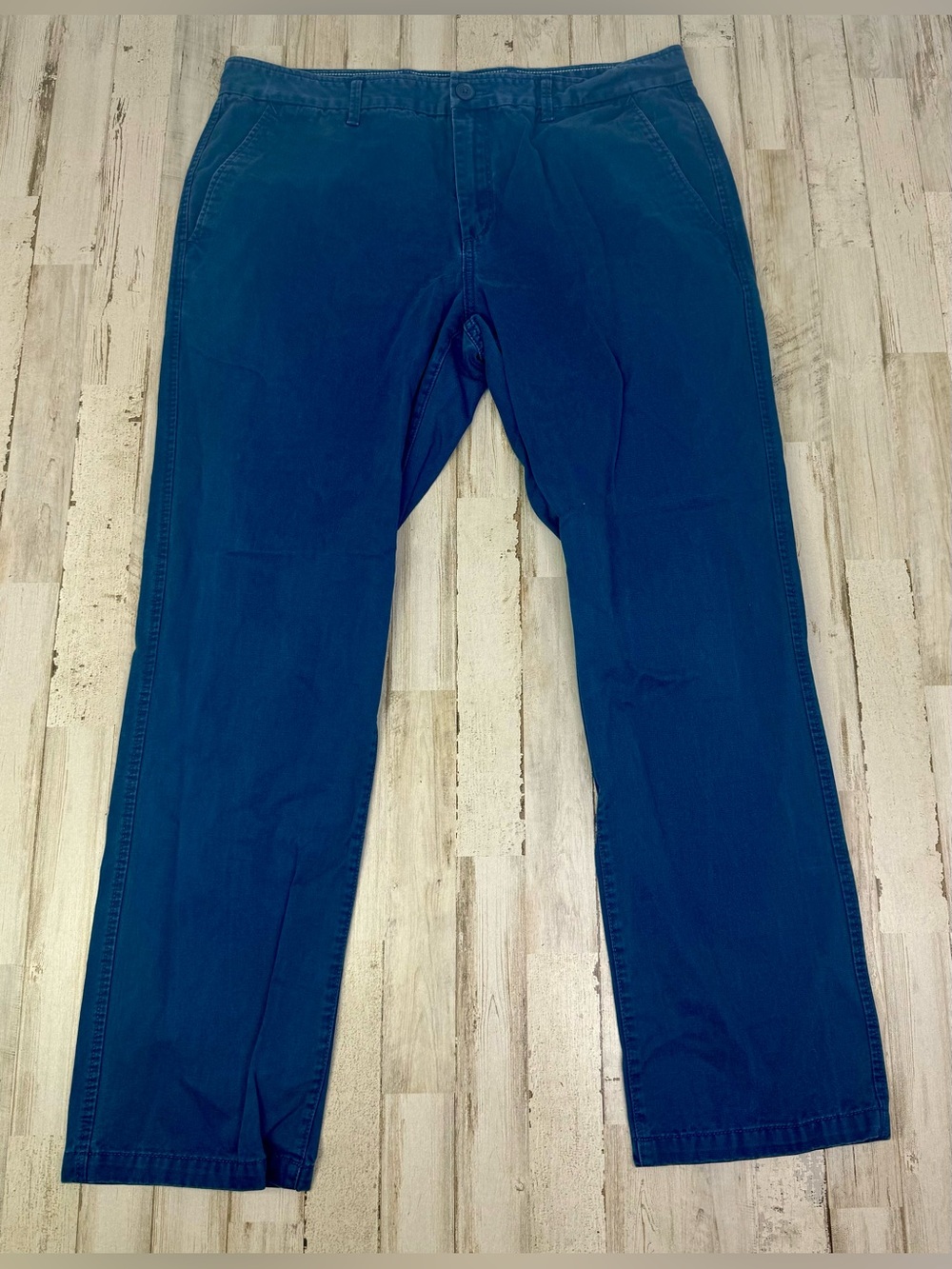 Gap Mens Slim Leg Pants Khaki Blue Size 36x30 Button Zip Close